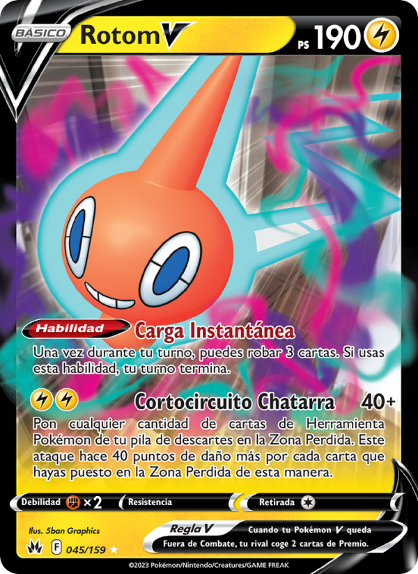 Rotom V 045 — Zenit der Könige (Spanish Pokémon TCG card)