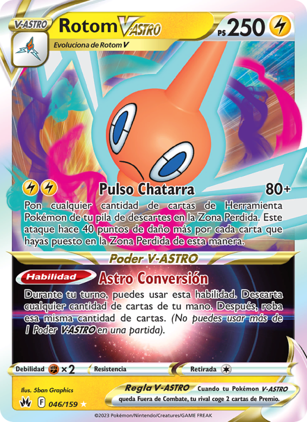 Rotom V-ASTRO 046 — Zenit der Könige (Spanish Pokémon TCG card)