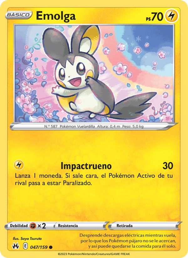 Emolga 047 — Zenit der Könige (Spanish Pokémon TCG card)