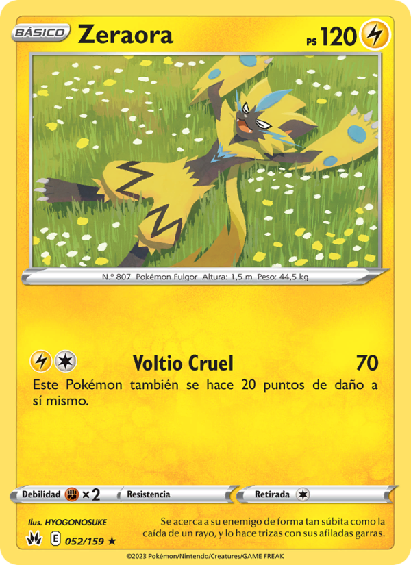 Zeraora 052 — Zenit der Könige (Spanish Pokémon TCG card)