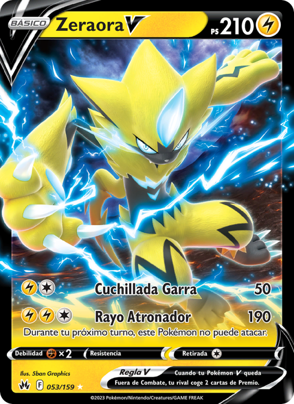 Zeraora V 053 — Zenit der Könige (Spanish Pokémon TCG card)