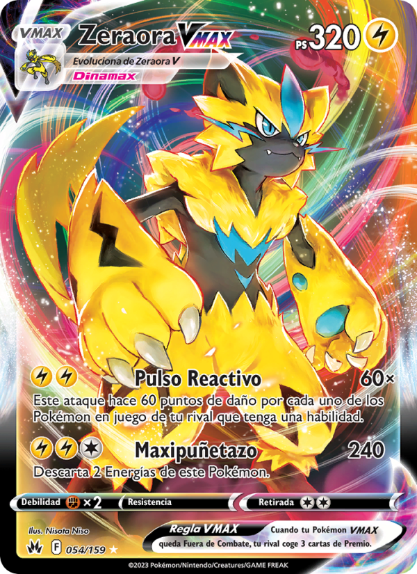 Zeraora VMAX 054 — Zenit der Könige (Spanish Pokémon TCG card)