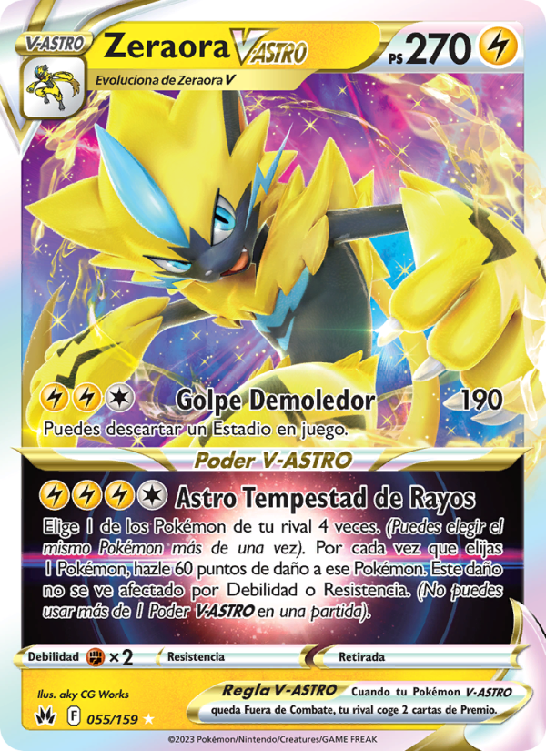 Zeraora V-ASTRO 055 — Zenit der Könige (Spanish Pokémon TCG card)