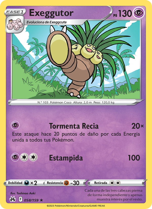 Exeggutor 058 — Zenit der Könige (Spanish Pokémon TCG card)