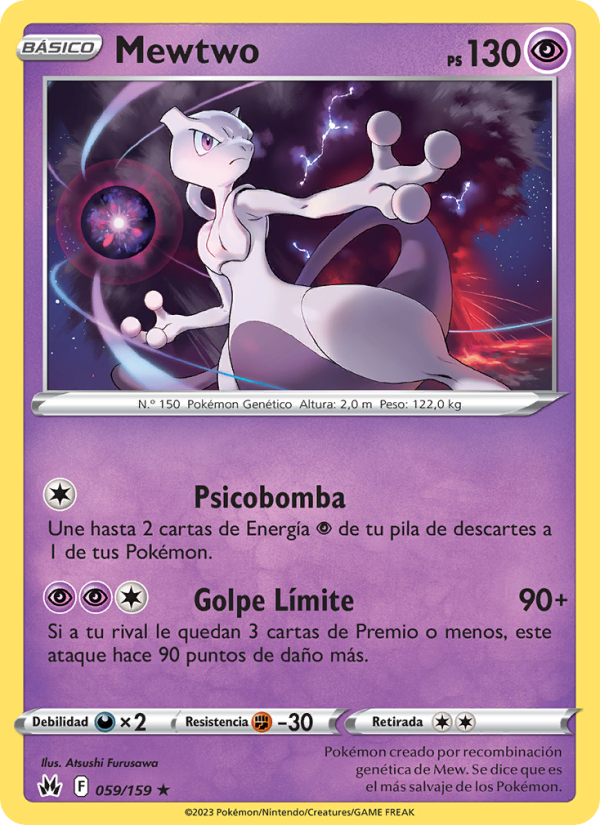 Mewtwo 059 — Zenit der Könige (Spanish Pokémon TCG card)