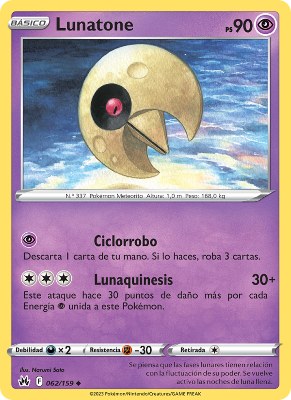 Lunatone 062 — Zenit der Könige (Spanish Pokémon TCG card)