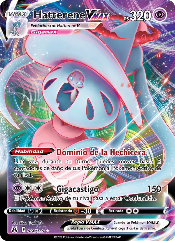 Hatterene VMAX 066 — Zenit der Könige (Spanish Pokémon TCG card)