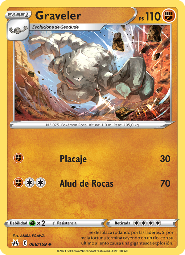 Graveler 068 — Zenit der Könige (Spanish Pokémon TCG card)