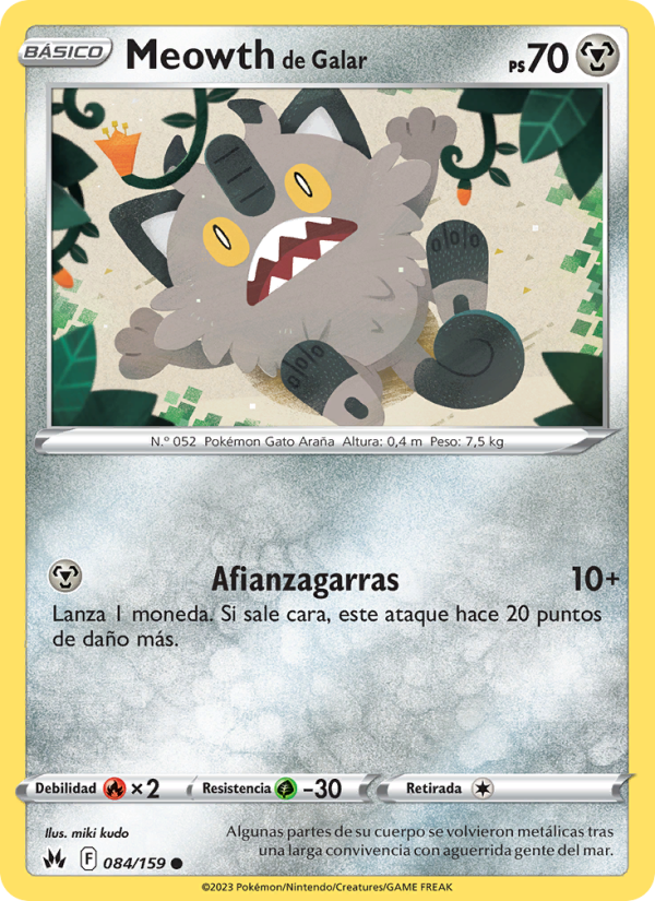 Meowth de Galar 084 — Zenit der Könige (Spanish Pokémon TCG card)