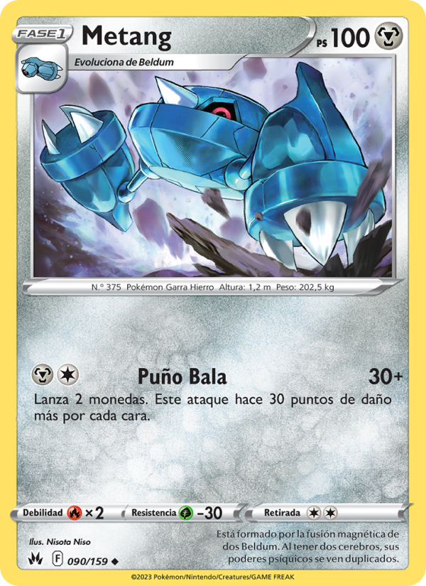 Metang 090 — Zenit der Könige (Spanish Pokémon TCG card)