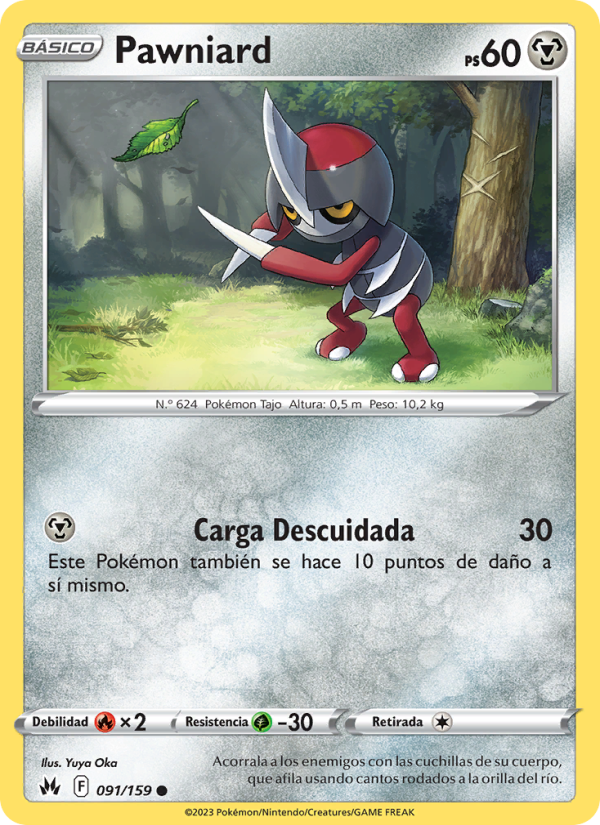 Pawniard 091 — Zenit der Könige (Spanish Pokémon TCG card)
