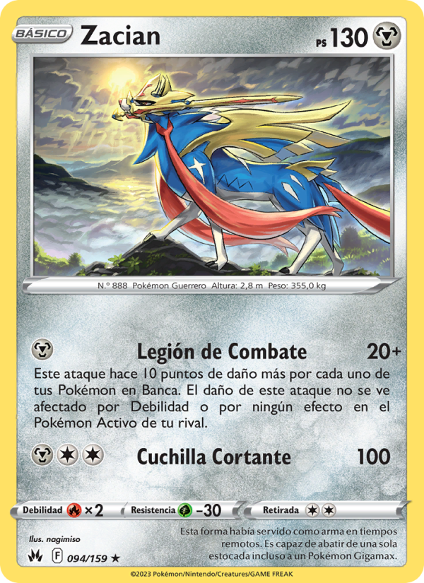 Zacian 094 — Zenit der Könige (Spanish Pokémon TCG card)