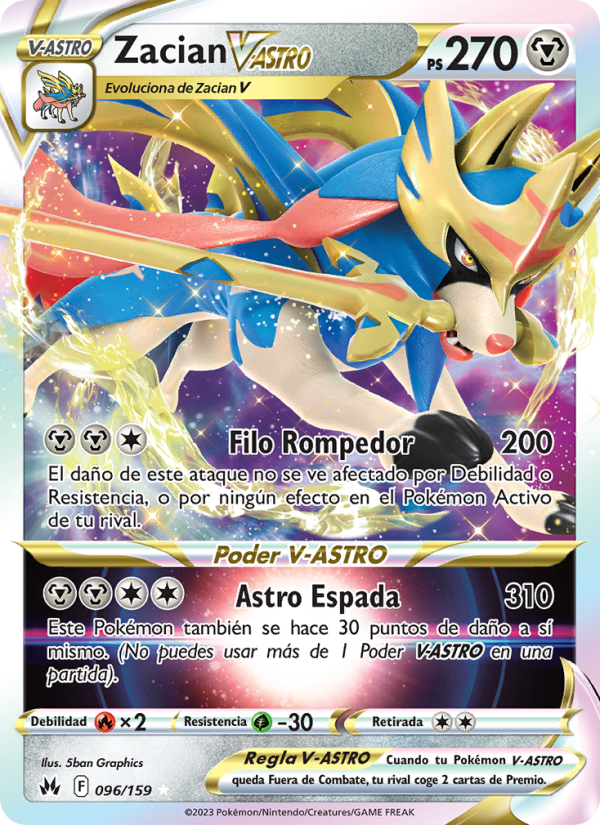 Zacian V-ASTRO 096 — Zenit der Könige (Spanish Pokémon TCG card)