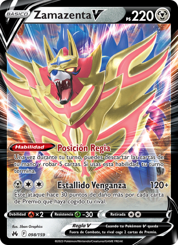 Zamazenta V 098 — Zenit der Könige (Spanish Pokémon TCG card)