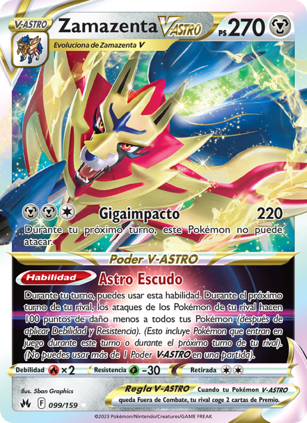 Zamazenta V-ASTRO 099 — Zenit der Könige (Spanish Pokémon TCG card)