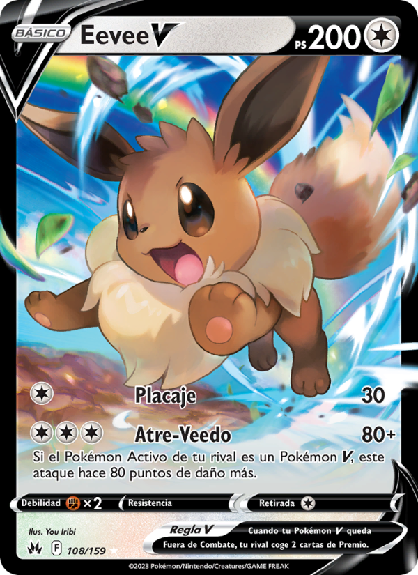 Eevee V 108 — Zenit der Könige (Spanish Pokémon TCG card)