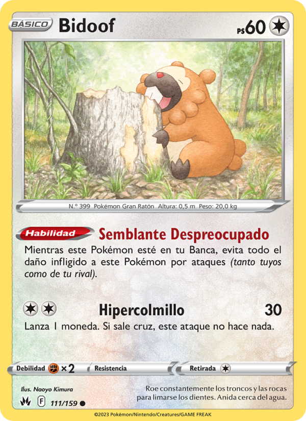 Bidoof 111 — Zenit der Könige (Spanish Pokémon TCG card)