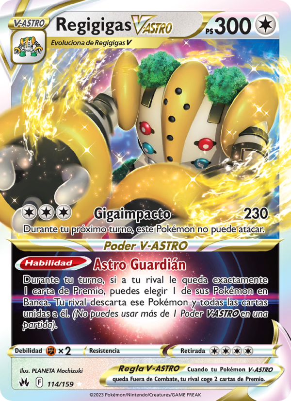 Regigigas V-ASTRO 114 — Zenit der Könige (Spanish Pokémon TCG card)
