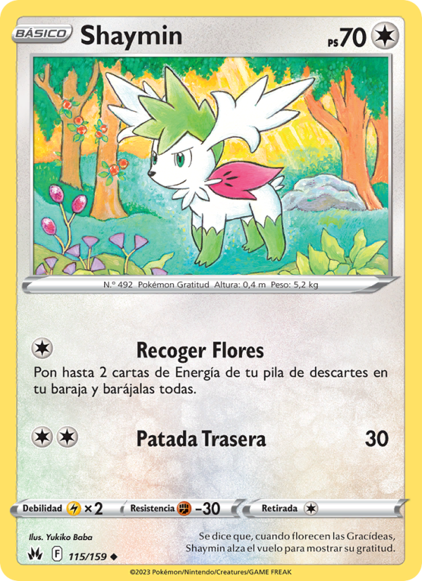 Shaymin 115 — Zenit der Könige (Spanish Pokémon TCG card)