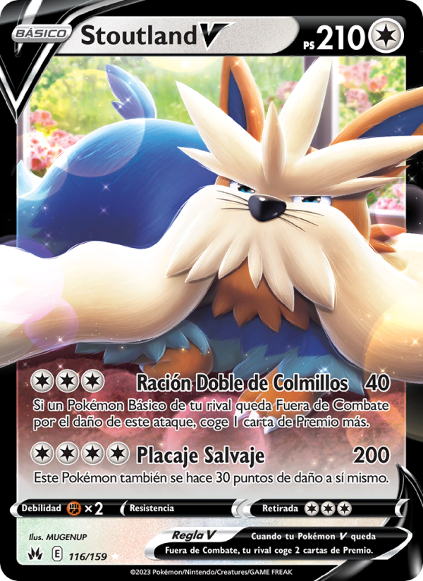 Stoutland V 116 — Zenit der Könige (Spanish Pokémon TCG card)