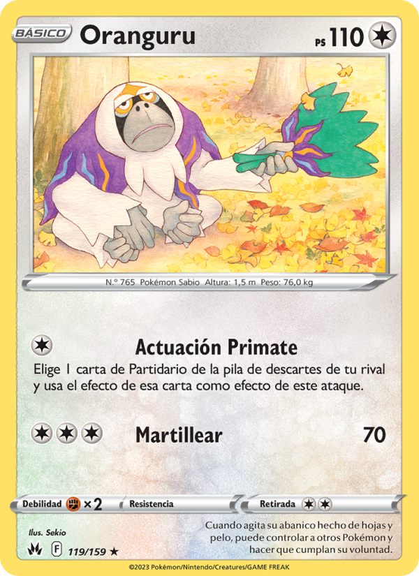 Oranguru 119 — Zenit der Könige (Spanish Pokémon TCG card)