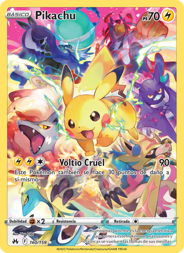 Pikachu 160 — Zenit der Könige (Spanish Pokémon TCG card)