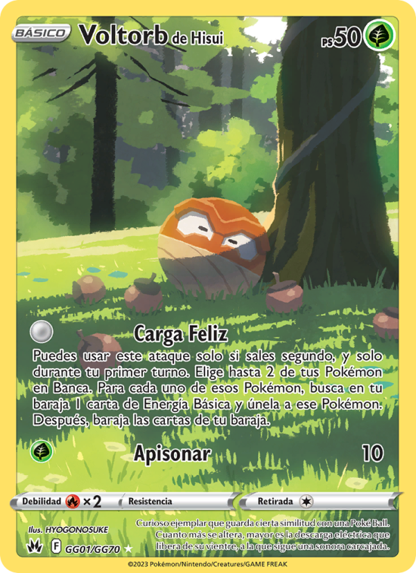 Voltorb de Hisui GG01 — Zenit der Könige (Spanish Pokémon TCG card)