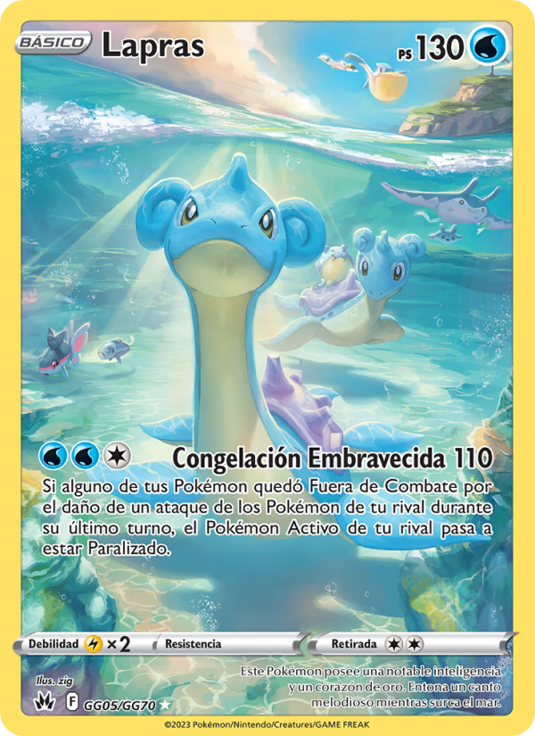 Lapras GG05 — Zenit der Könige (Spanish Pokémon TCG card)