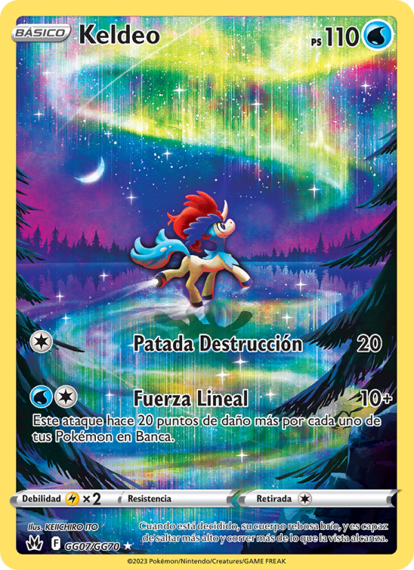 Keldeo GG07 — Zenit der Könige (Spanish Pokémon TCG card)