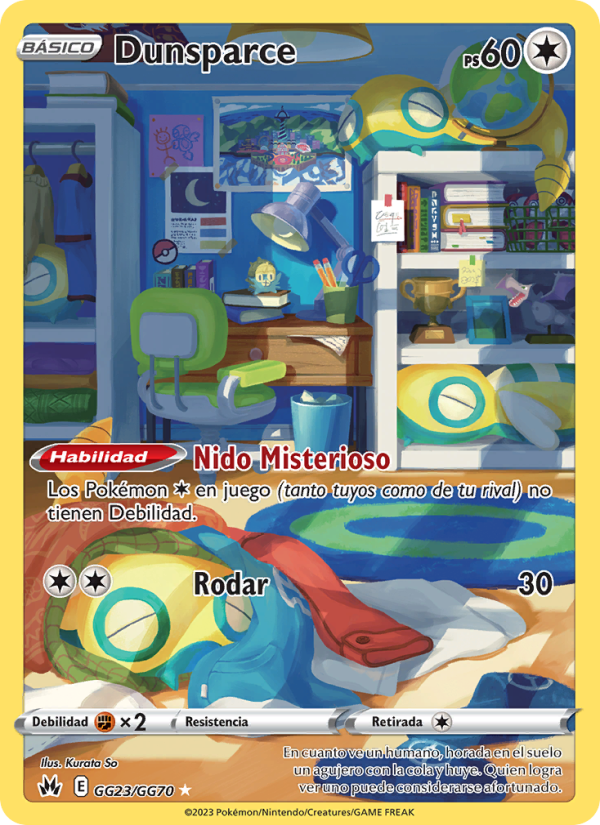 Dunsparce GG23 — Zenit der Könige (Spanish Pokémon TCG card)