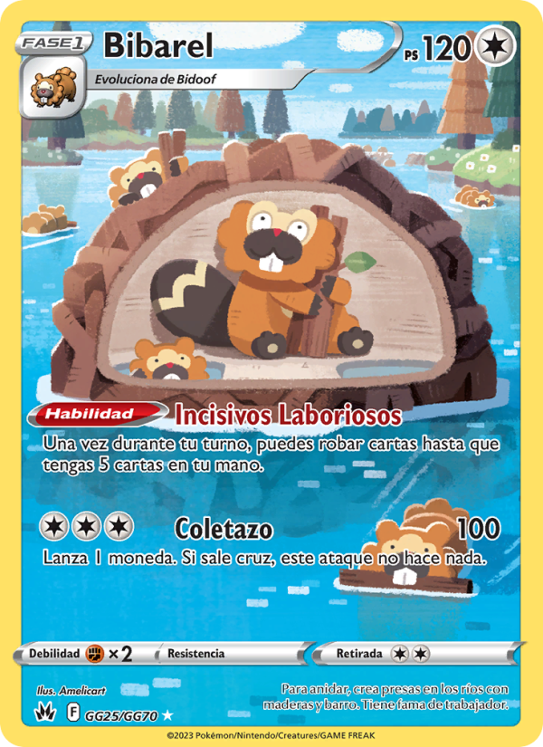 Bibarel GG25 — Zenit der Könige (Spanish Pokémon TCG card)