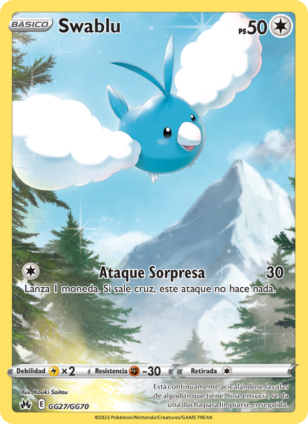 Swablu GG27 — Zenit der Könige (Spanish Pokémon TCG card)