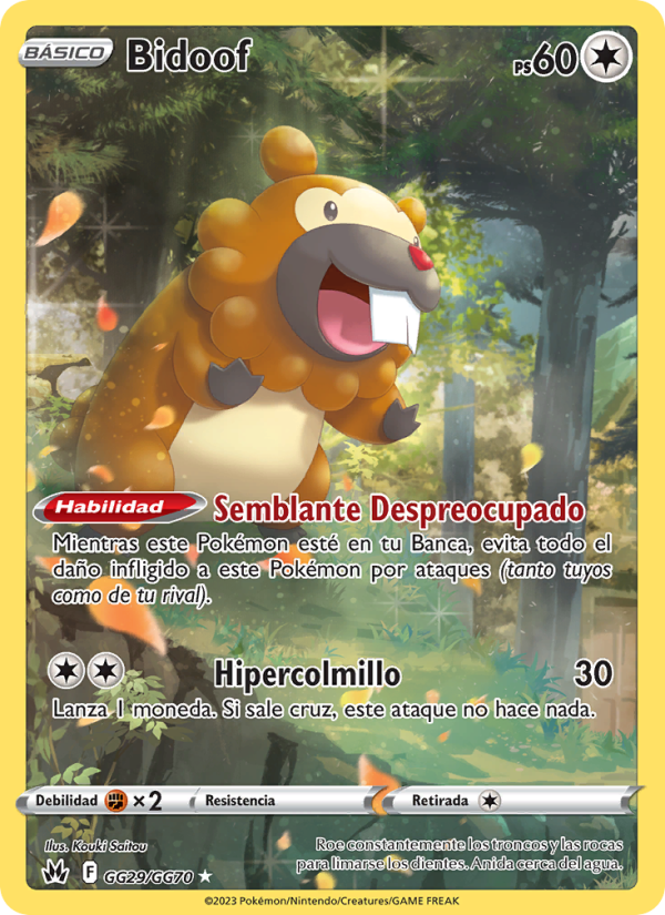 Bidoof GG29 — Zenit der Könige (Spanish Pokémon TCG card)