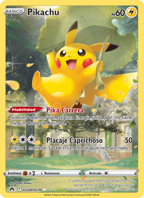 Pikachu GG30 — Zenit der Könige (Spanish Pokémon TCG card)