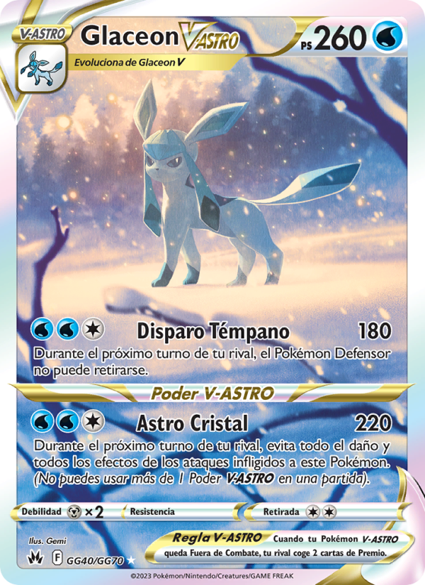 Glaceon V-ASTRO GG40 — Zenit der Könige (Spanish Pokémon TCG card)