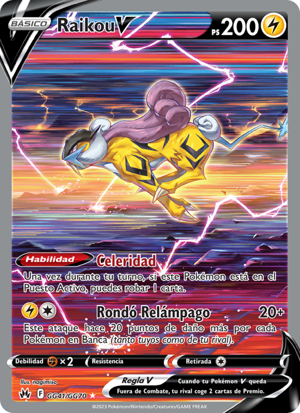 Raikou V GG41 — Zenit der Könige (Spanish Pokémon TCG card)