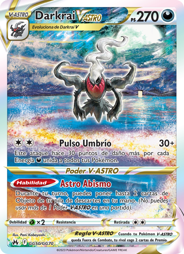 Darkrai V-ASTRO GG50 — Zenit der Könige (Spanish Pokémon TCG card)