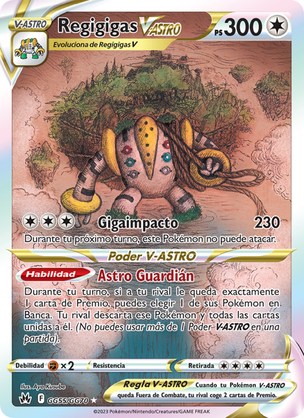Regigigas V-ASTRO GG55 — Zenit der Könige (Spanish Pokémon TCG card)