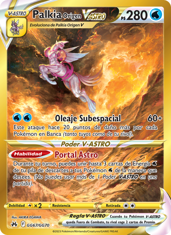 Palkia Origen V-ASTRO GG67 — Zenit der Könige (Spanish Pokémon TCG card)