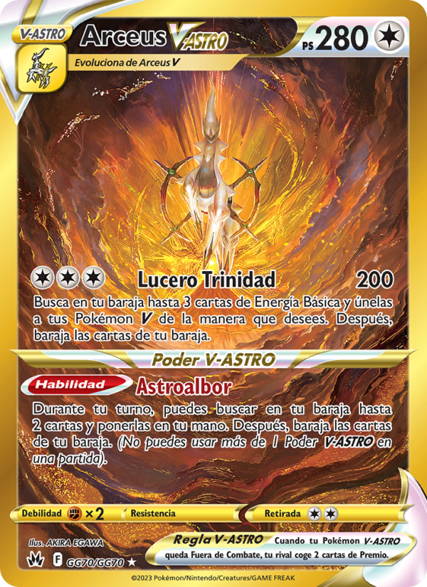 Arceus V-ASTRO GG70 — Zenit der Könige (Spanish Pokémon TCG card)