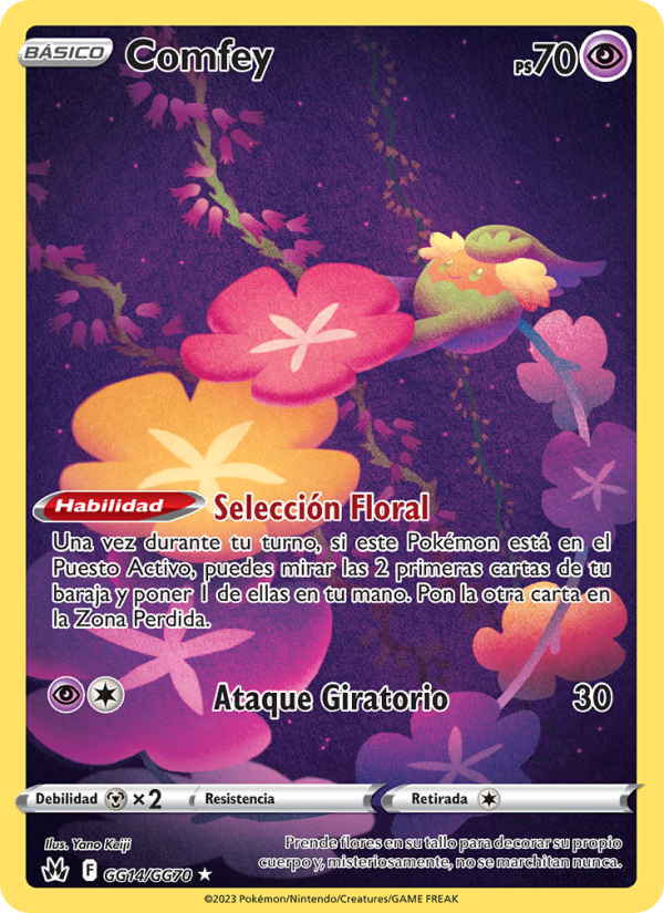 Comfey GG14 — Zenit der Könige (Spanish Pokémon TCG card)