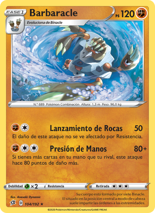 Barbaracle 104 — Rebel Clash (Spanish Pokémon TCG card)