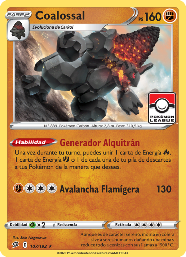 Coalossal 107 — Rebel Clash (Spanish Pokémon TCG card)