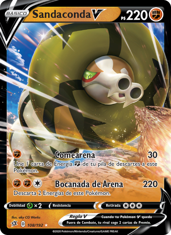 Sandaconda V 108 — Rebel Clash (Spanish Pokémon TCG card)