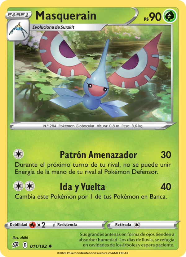 Masquerain 11 — Rebel Clash (Spanish Pokémon TCG card)