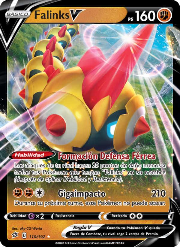 Falinks V 110 — Rebel Clash (Spanish Pokémon TCG card)