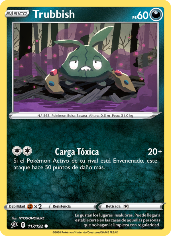 Trubbish 117 — Rebel Clash (Spanish Pokémon TCG card)