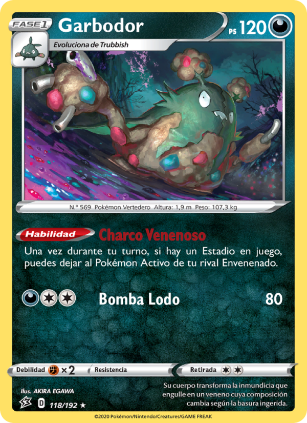 Garbodor 118 — Rebel Clash (Spanish Pokémon TCG card)