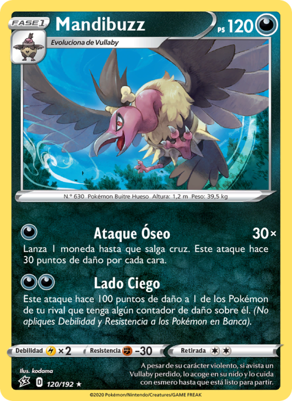 Mandibuzz 120 — Rebel Clash (Spanish Pokémon TCG card)