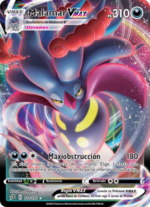 Malamar VMAX 122 — Rebel Clash (Spanish Pokémon TCG card)